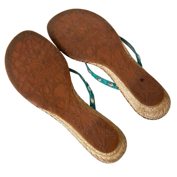 Cole Haan Turquoise Wedge Crystal Sandals 8 - Picture 10 of 11